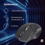 Мышь Оклик 780GW черный оптическая (3200dpi) беспроводная USB для ноутбука (6but)