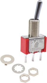 100SP1T1B1M2QEH, Toggle Switch, On-On, SPDT, Non Illuminated, Through Hole, 5 A