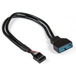 Кабель-переходник USB 2.0-USB 3.0 ExeGate EX-CC-U3U2-0.3 (9pin(F)/19pin(M), 0,3м)