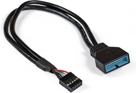 Фото 1/6 EX284940RUS, Кабель-переходник USB 2.0-USB 3.0 ExeGate EX-CC-U3U2-0.3 (9pin(F)/19pin(M), 0,3м)