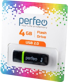 PERFEO PF-C11B004 USB 4GB C11 черный BL1, Носитель информации