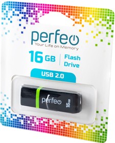 PERFEO PF-C11B016 USB 16GB черный BL1, Носитель информации