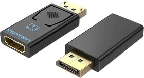 Фото 1/2 Адаптер-переходник Vention DisplayPort 20M/HDMI F (HBMB0), Адаптер-переходник Vention DisplayPort 20M   HDMI F 4K
