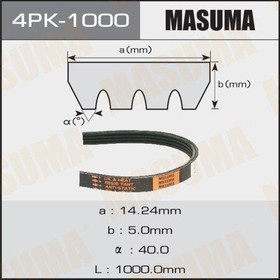 Фото 1/2 4PK-1000, Ремень поликлиновой 4PK1000 Masuma