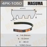 4PK-1050, Ремень поликлиновой 4PK1050 Masuma