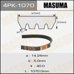 Ремень поликлиновый MASUMA 4PK-1070