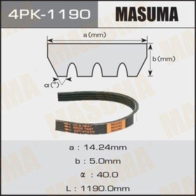 Фото 1/3 4PK-1190, Ремень поликлиновой 4PK1190 Masuma