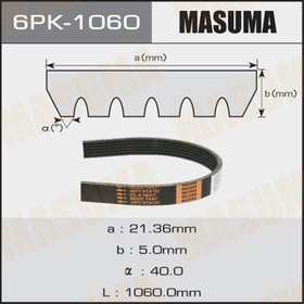 Фото 1/2 6PK-1060, Ремень поликлиновой 6PK1060 Masuma