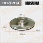 BD-1204, Диск тормозной Toyota AVENSIS/ AZT25#, ZZT25# передний Masuma