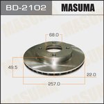Диск тормозной передний NISSAN AD MASUMA BD-2102