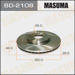 BD-2108, Диск тормозной Nissan QASHQAI+2/ JJ10E 09- передний Masuma