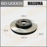 BD-U0003, Диск тормозной Mazda 2 (DE) 07-, Demio (DE) 07- передний Masuma