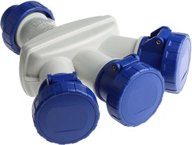 Фото 1/5 606.3505-062, IP66 Blue 1 x 2P + E, 3 x 2P + E Industrial Power Connector Adapter Plug, Socket, Rated At 16A, 240 V