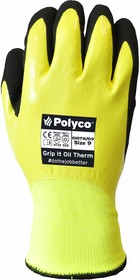 Фото 1/2 GIOTH/08, Grip It Yellow Nitrile Thermal Work Gloves, Size 8, Medium, Nitrile Coating