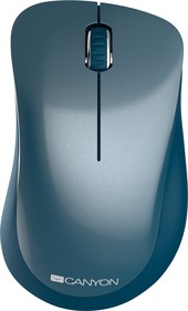 Фото 1/10 Мышь Canyon 2.4 GHz Wireless mouse ,with 3 buttons, DPI 1200, Battery:AAA*2pcs ,Blue67*109*38mm 0.063kg
