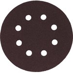 39678, Круги шлифовальные с отверстиями (липучка), алюминий-оксидные, 125 мм ...