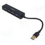 UA0295, Hub USB; USB 1.1,USB 2.0,USB 3.0; PnP; Number of ports: 4; 5Gbps