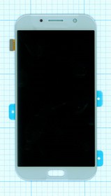 Фото 1/2 Дисплей (экран) в сборе с тачскрином для Samsung Galaxy A7 (2017) SM-A720F голубой (синий) (Premium LCD)