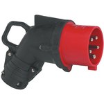 0 528 53, HYPRA IP44 Red Cable Mount 3P + E Right Angle Industrial Power Plug ...