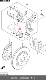 Ремкомплект переднего суппорта SUZUKI 55830-50J01