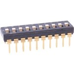 KAD10LHGT, DIP Switches / SIP Switches DIP Switch, SPDT, 100mAa.50VDC Non-switching