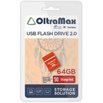 OM-64GB-50-Orange Red, Карта памяти USB 64GB OLTRAMAX