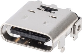Фото 1/2 213716-0001, Right Angle, SMT, Socket Type C 2.0 USB C Connector