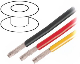 Фото 1/3 3051 YL005, Hook-up Wire 22AWG 7/30 PVC 100ft SPOOL YELLOW
