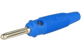 Фото 1/2 4 mm plug, solder connection, 2.5 mm², CAT O, blue, BUELA 30 K BL