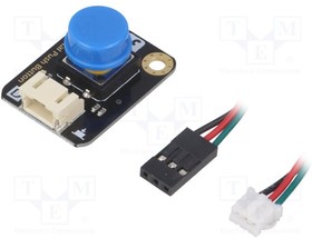 DFR0029-B, Add-On Board, Push Button Module, Blue Cap, Gravity Series, Arduino, Digital Interface