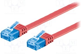 F.U/UTP6A-CU-005RD, Коммутационный шнур U/UTP 6a многопров Cu ПВХ красный Дл.кабеля 0,5м