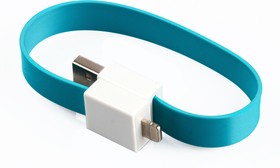 Фото 1/3 USB Дата-кабель на большом магните для Apple 8 pin, плоский, голубой, европакет