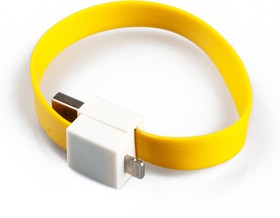 Фото 1/3 USB Дата-кабель на большом магните для Apple 8 pin, плоский, желтый, европакет