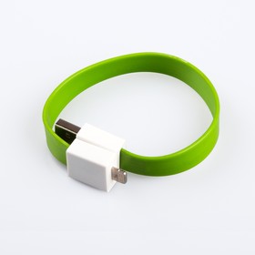 Фото 1/3 USB Дата-кабель на большом магните для Apple 8 pin, плоский, зеленый, европакет