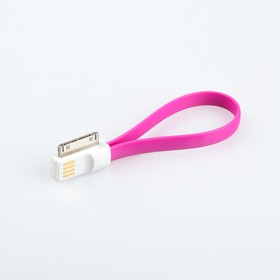 Фото 1/3 USB Дата-кабель на магните для Apple 30 pin, розовый, коробка
