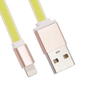 Фото 1/2 USB Дата-кабель Cable для Apple 8 pin плоский мягкий силикон 1 м. зеленый