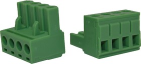 Разъём на кабель KLR2GK-5.0-04P 4P/10A/320V/2.5mm2/ RM5.0mm/Зелёный (НУ=50шт)
