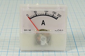 Головка измерительная Амперметр, размер 40x40 мм, 200А~, марка CG-40, точность 5