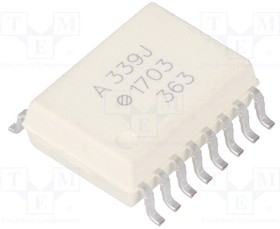 Фото 1/2 ACPL-339J-000E, Оптрон, SMD, Каналы 2, Вых с триггером, 5кВ, SO16, 50кВ/мкс