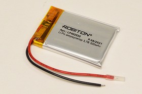 Фото 1/2 Аккумуляторная батарея, напряжение 3.7 В, 320 мАч, электро-химическая система литий-полимерная, выводы 2L, типLP402535, ROBITON