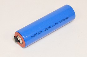 Фото 1/2 Аккумуляторная батарея, напряжение 3.7 В, 2200 мАч, электро-химическая система литий-полимерная, тип 18650, ROBITON