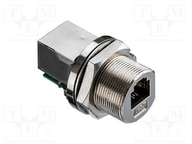 Фото 1/3 RCM-5SPFFH-SCU7001, Ethernet Connectors RJ, Middle Size, Metal, 1.5A, Cat 5e, Circular, Screw Thread, Jack 180, Receptacle, IP67 Unmated