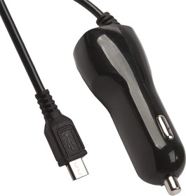 Фото 1/2 Автомобильная зарядка LP Micro USB 2,1A черное, европакет