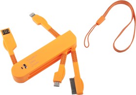 Фото 1/5 USB Дата-кабель LP 3 в 1 micro USB для Apple 8 pin, Apple 30 pin карманный оранжевый