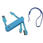 USB Дата-кабель LP 3 в 1 micro USB для Apple 8 pin, Apple 30 pin карманный синий