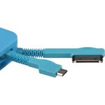 USB Дата-кабель LP 3 в 1 micro USB для Apple 8 pin, Apple 30 pin карманный синий