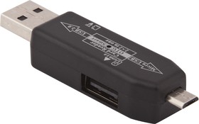 Фото 1/2 USB, Micro USB OTG Картридер LP слоты Micro SD, USB черный, коробка