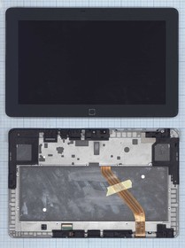Дисплей (экран) в сборе с тачскрином для Samsung ATIV Tab GT-P8510 с рамкой черный