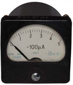 Головка измерительная Амперметр, размер 80x80 мм, 50мкА-50, марка М1400, точность 1.5