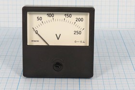Фото 1/3 Головка измерительная Вольтметр, размер 60x60 мм, 250В, марка М1001М, точность 1.5